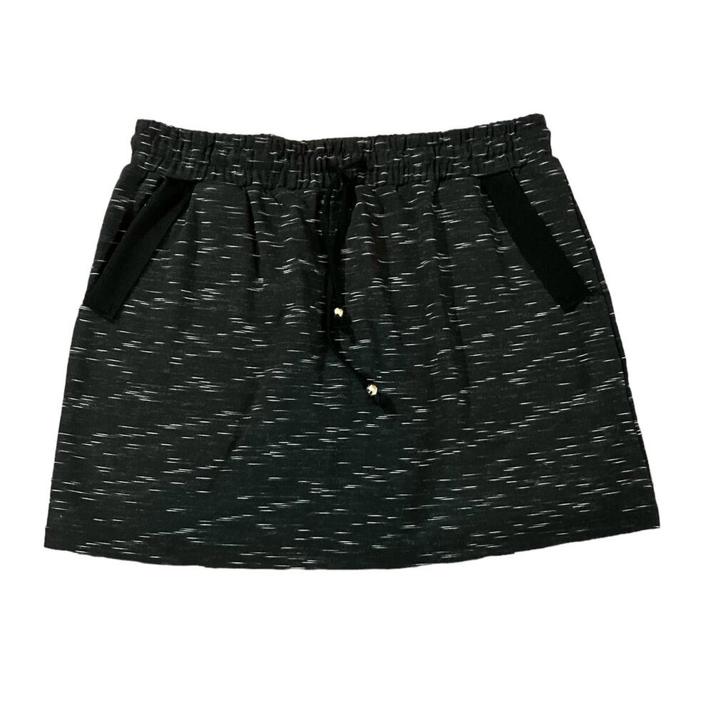 Takara Women's Black Drawstring Elastic Waist Mini Skirt w/ Pockets Sporty SZ L
